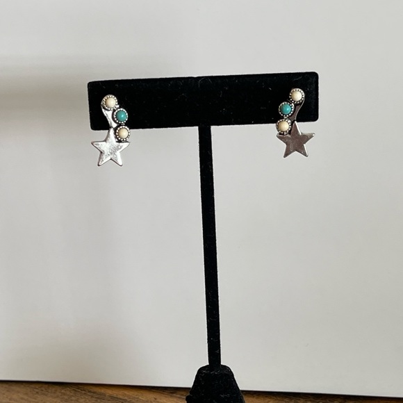 Turquoise Starburst Earrings​ - Picture 4 of 4